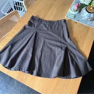 Vintage Brown Pinstripe Midi Skirt